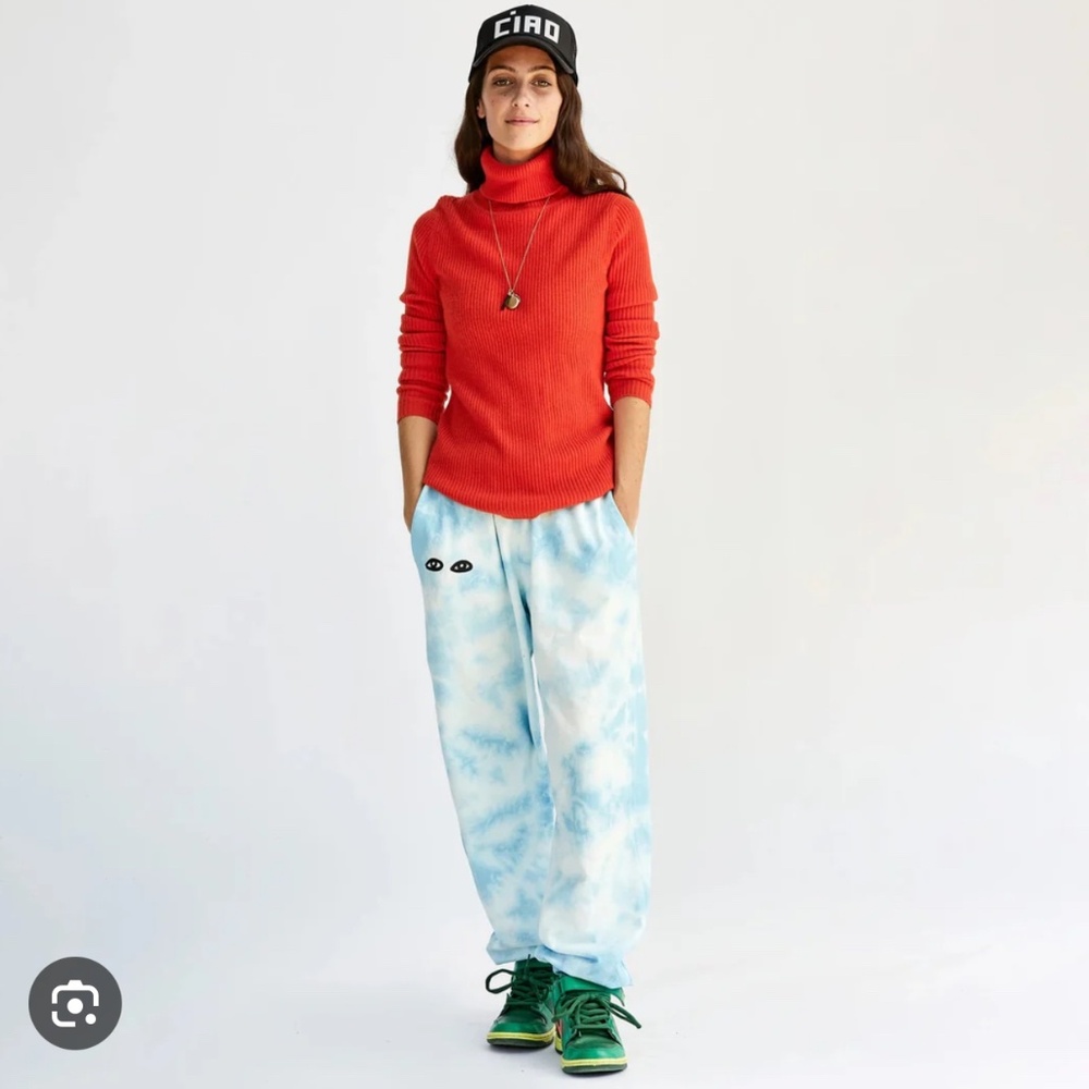 Clare V Cloud Tie Dye Black Eyes Sweat Pants Size M